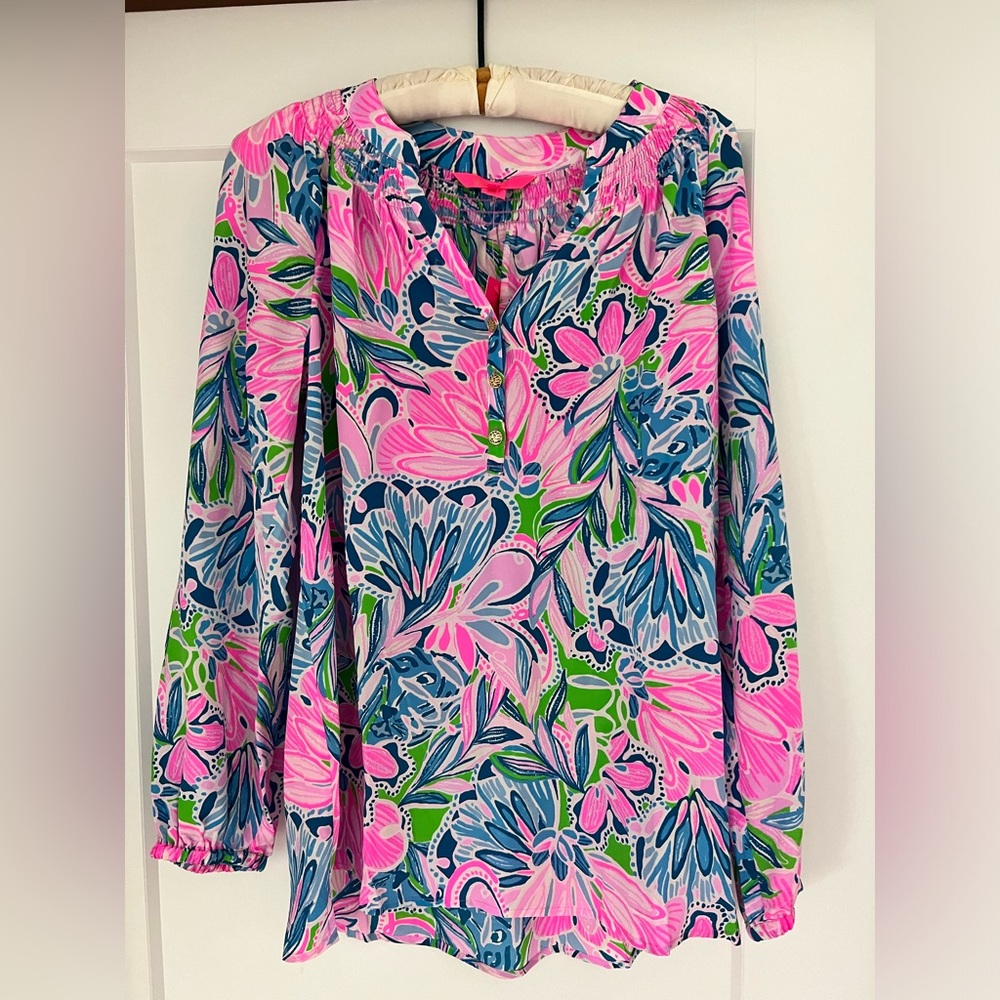 Lilly Pulitzer Elsa Silk Blouse size small NWT
